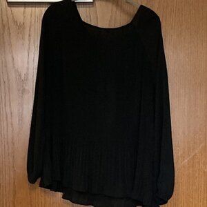 Ann Taylor Loft black long sleeve blouse sz small